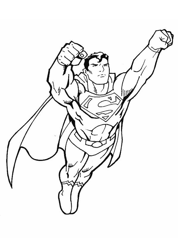 coloriage superman en plein vol
